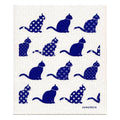 Swedish Dishcloth - Cats - Blue