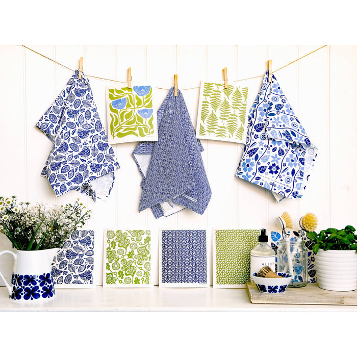 Swedish Dishcloth - Robins - Blue