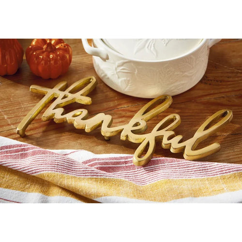 "Thankful" Gold Trivet