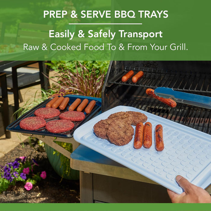 Tovolo Grilling Platters for Outdoor Grill BBQ Prep and Serve Trays Set of 2