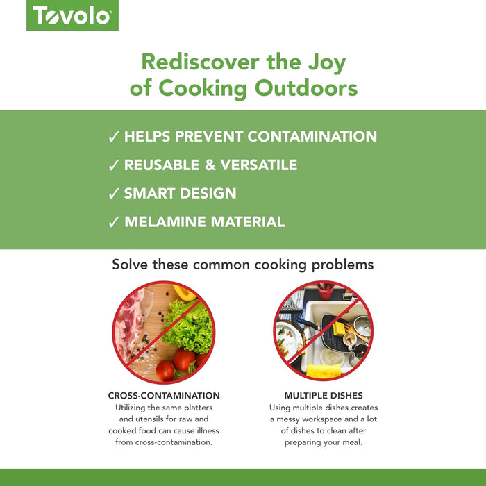 Tovolo Grilling Platters for Outdoor Grill BBQ Prep and Serve Trays Set of 2