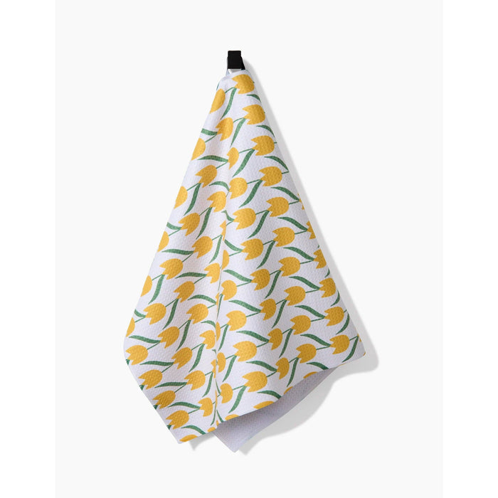 Tulip Flowers Geometry Tea Towel