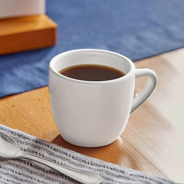 White Stoneware Espresso Cup, 3.5 oz