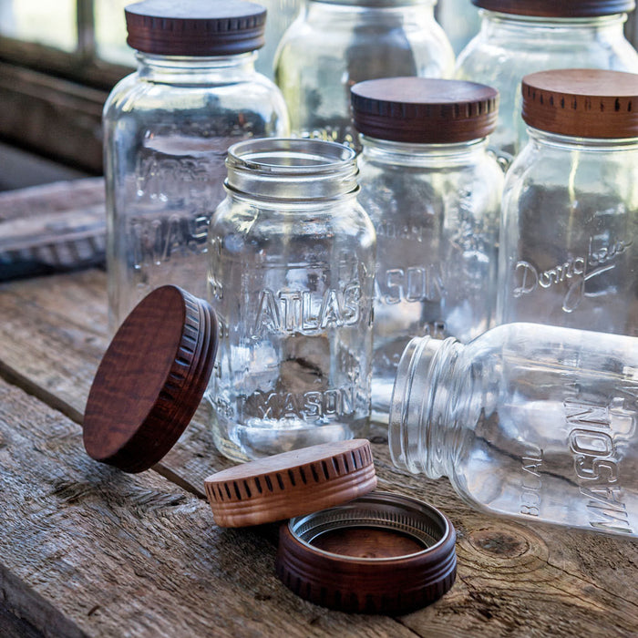 Wood Mason Jar Lids [2] - Cattails Woodwork
