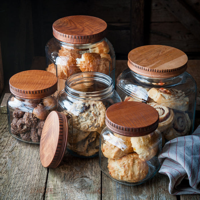 Wood Pantry Jar Lids - Cattails Woodwork