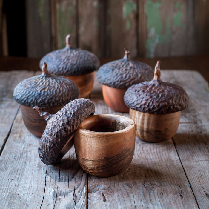 Woodland Acorn Button Box - Cattails Woodwork