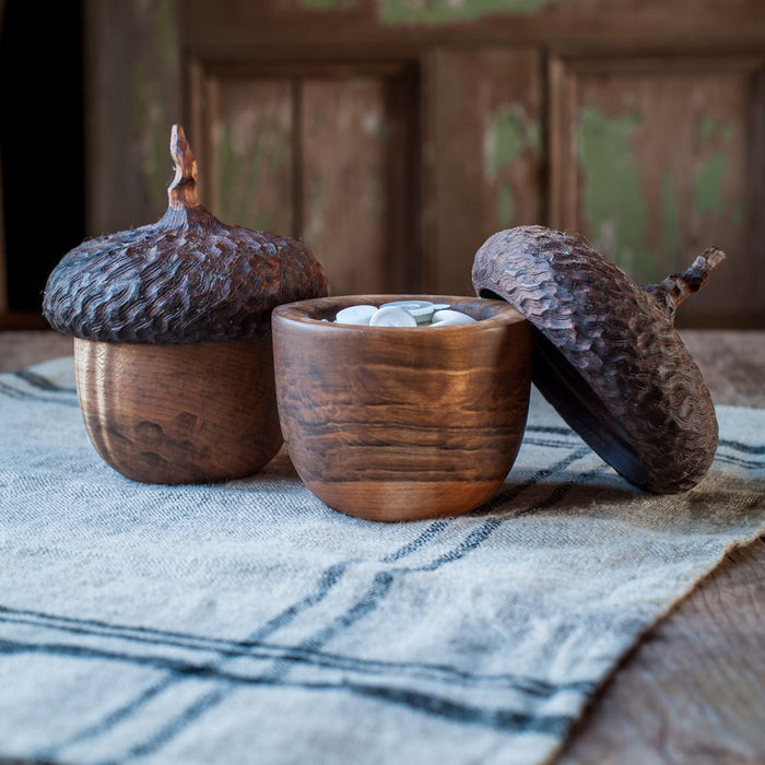 Woodland Acorn Button Box - Cattails Woodwork
